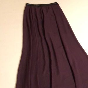 F21 Dark purple maxi skirt with (fake)leather band
